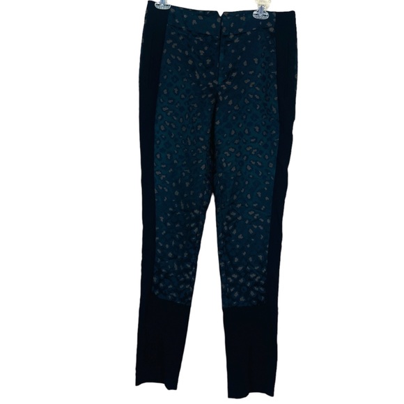 MARC By MARC JACOBS Black Animal Print Tuxedo Stripe Trouser Pants 6 SMALL EUC - Picture 1 of 11
